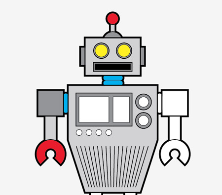 ترسیم یک ربات در ایلوستریتور